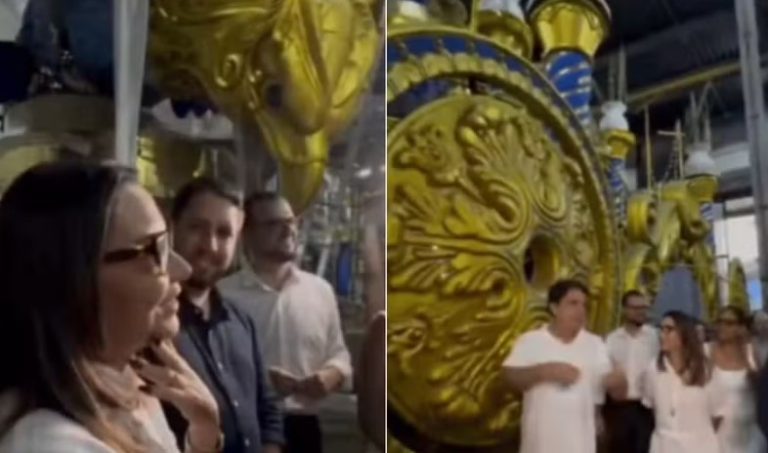 janja-e-criticada-nas-redes-sociais-apos-‘vazar’-aguia-da-portela-em-visita-ao-barracao-da-escola-de-samba-no-rio